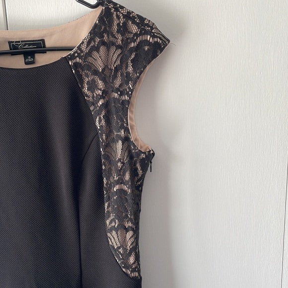 Size 12 Midi Black & Brown Lace Dress - Picture 4 of 8
